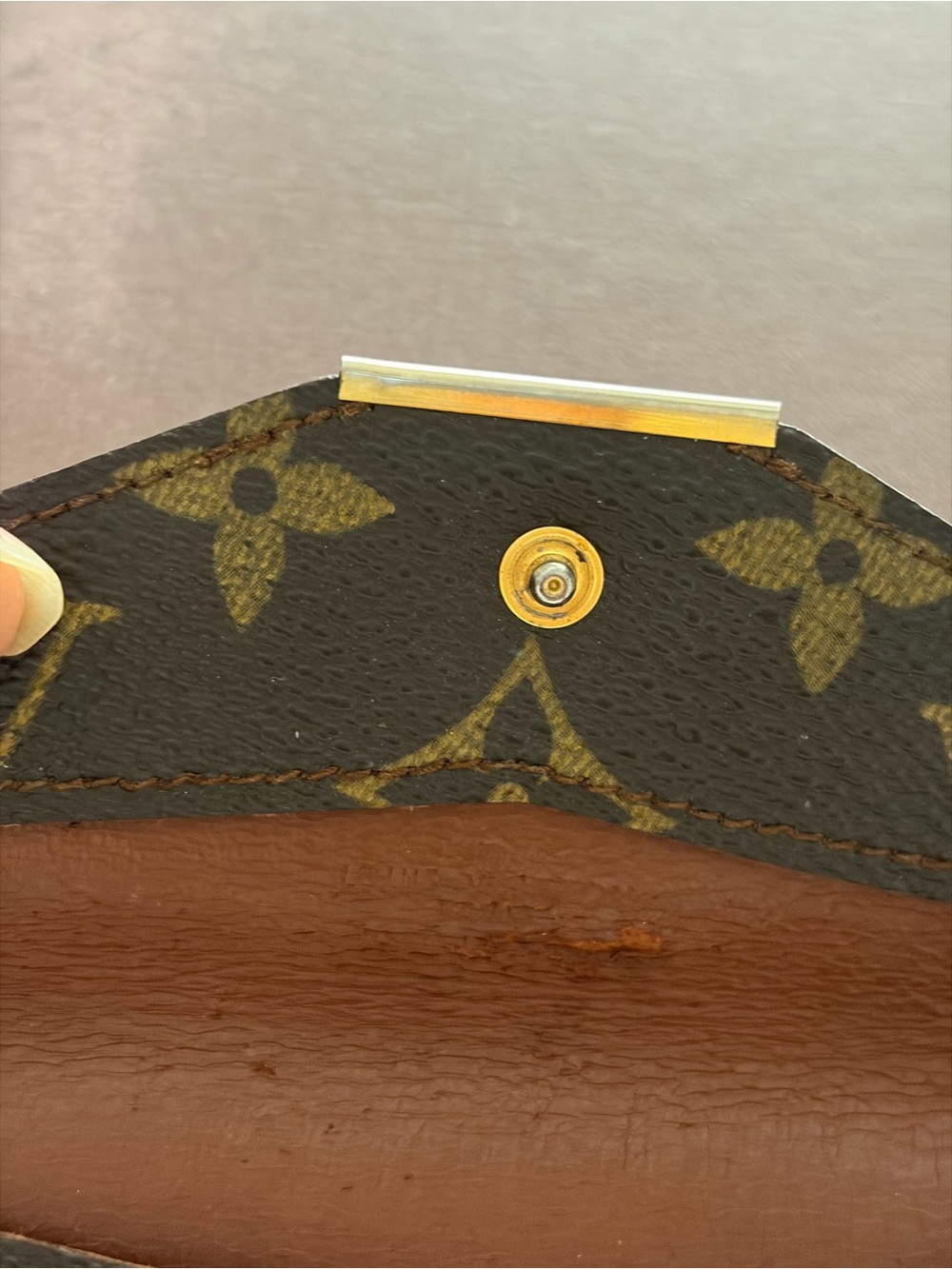 Louis Vuitton Monogram Canvas Brown & Gold Envelope Wallet Cardholder - Picture 7 of 11
